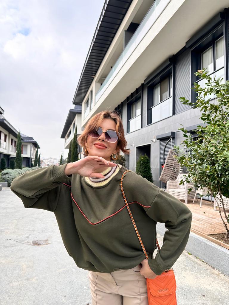 Soft Yaka Yeşil Sweat 1707534