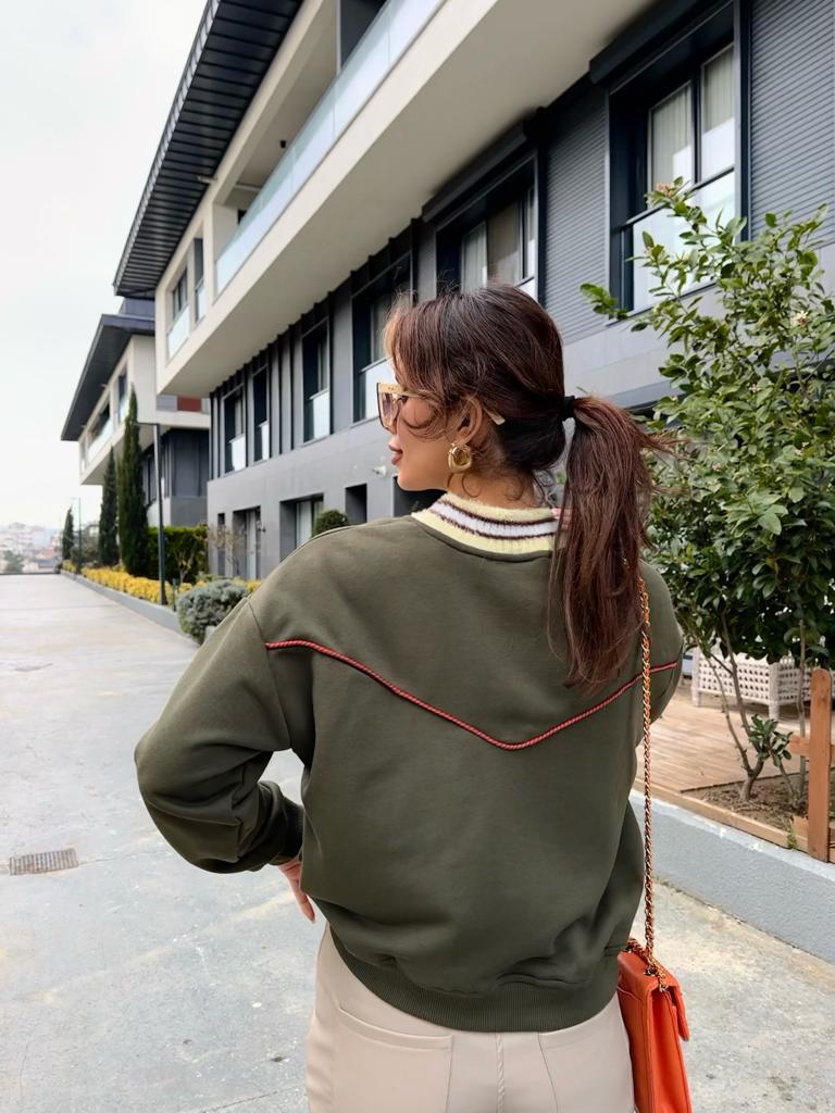 Soft Yaka Yeşil Sweat 1707534