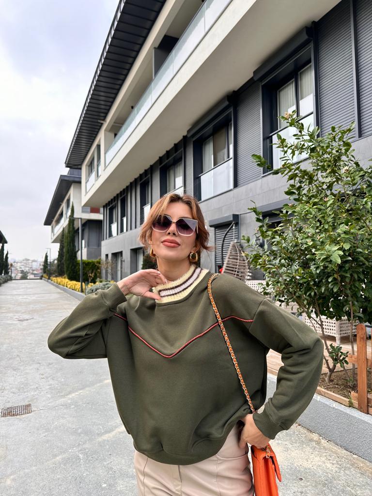 Soft Yaka Yeşil Sweat 1707534
