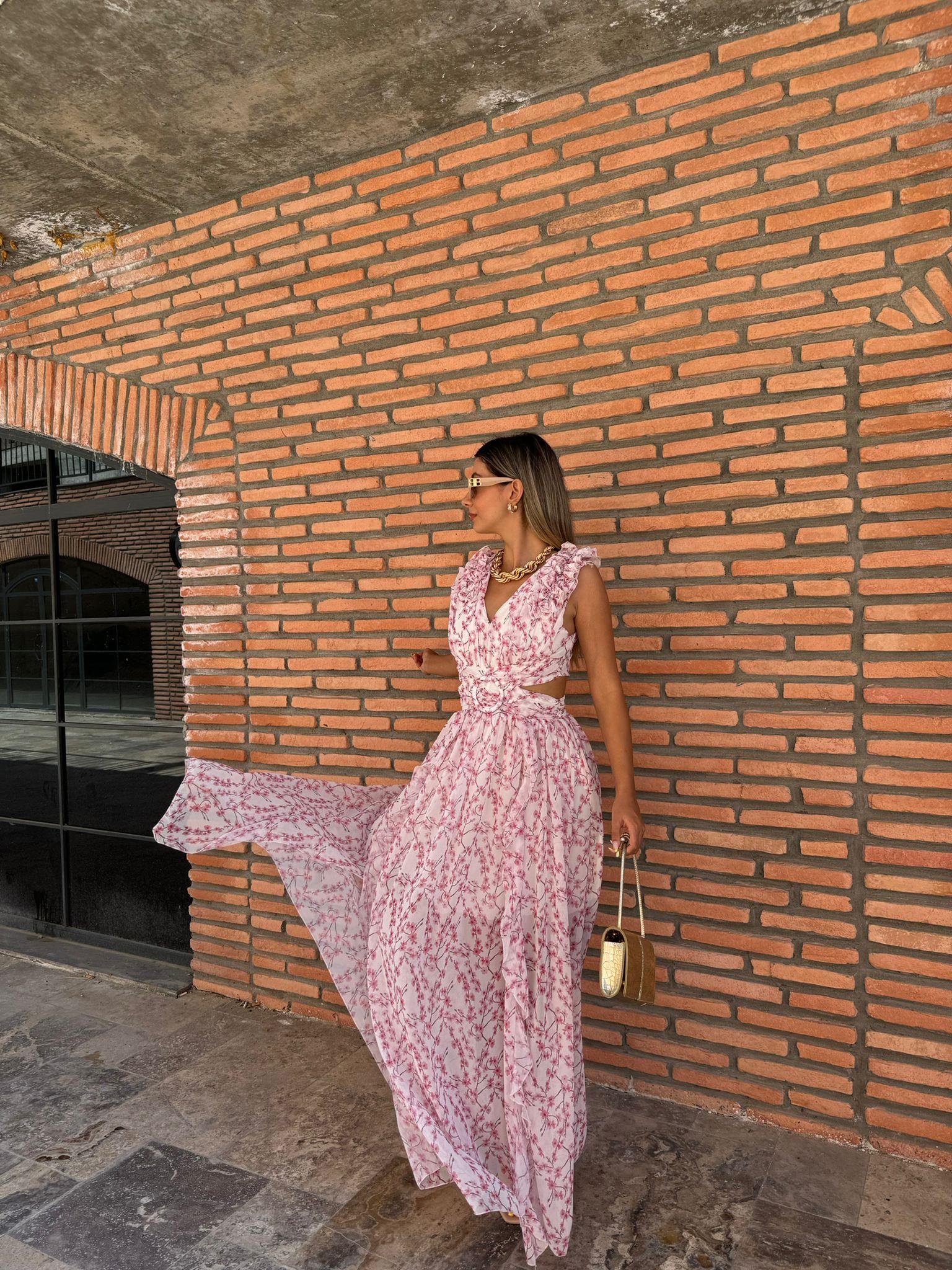 Solsa Pembe Tasarım Elbise 07062157
