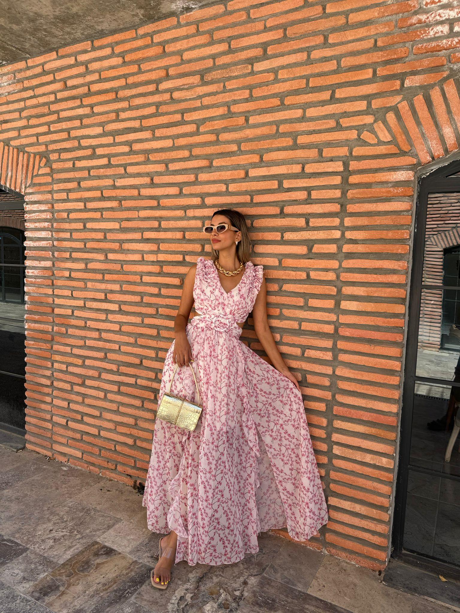 Solsa Pembe Tasarım Elbise 07062157