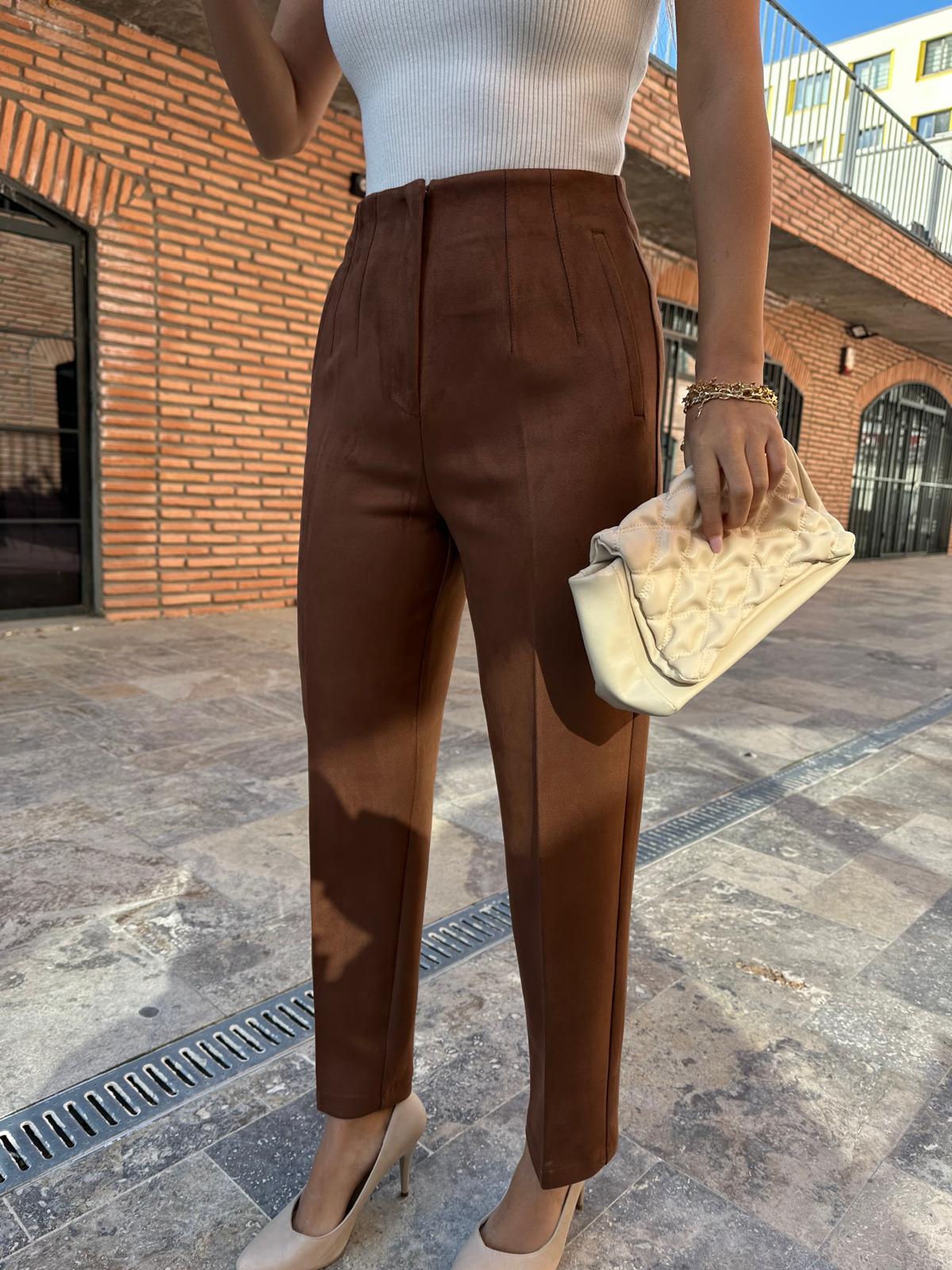 Süet Pensli Havuç Paça Pantolon pnt2027styq