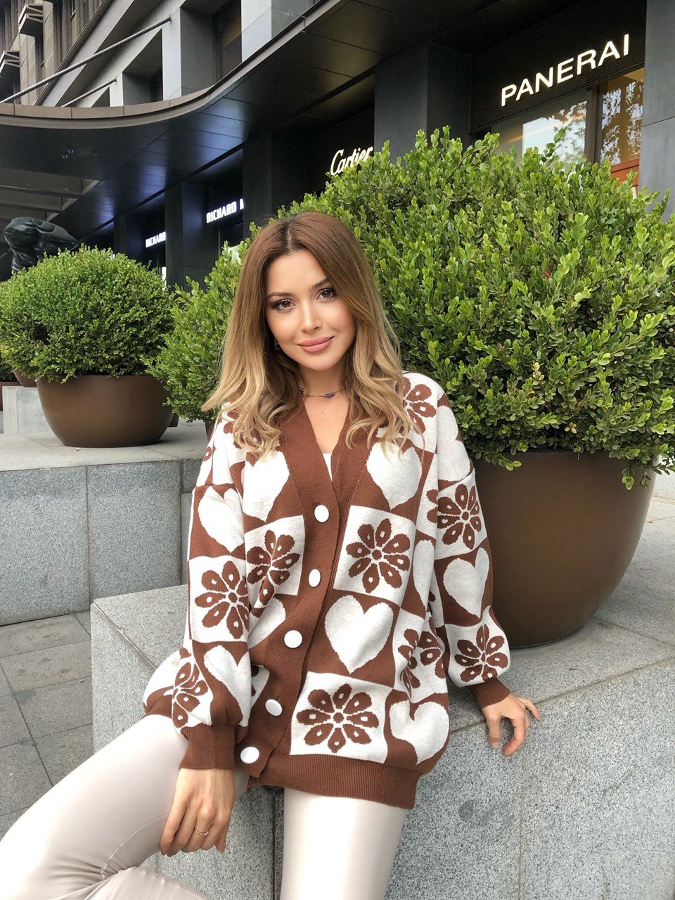 Sütlü Kahve Kalp Hırka