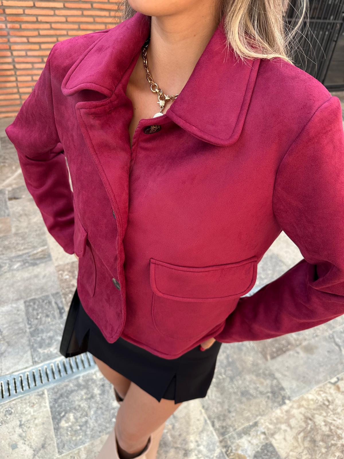 Üç Düğme Süet Bordo Ceket ckt1082ny