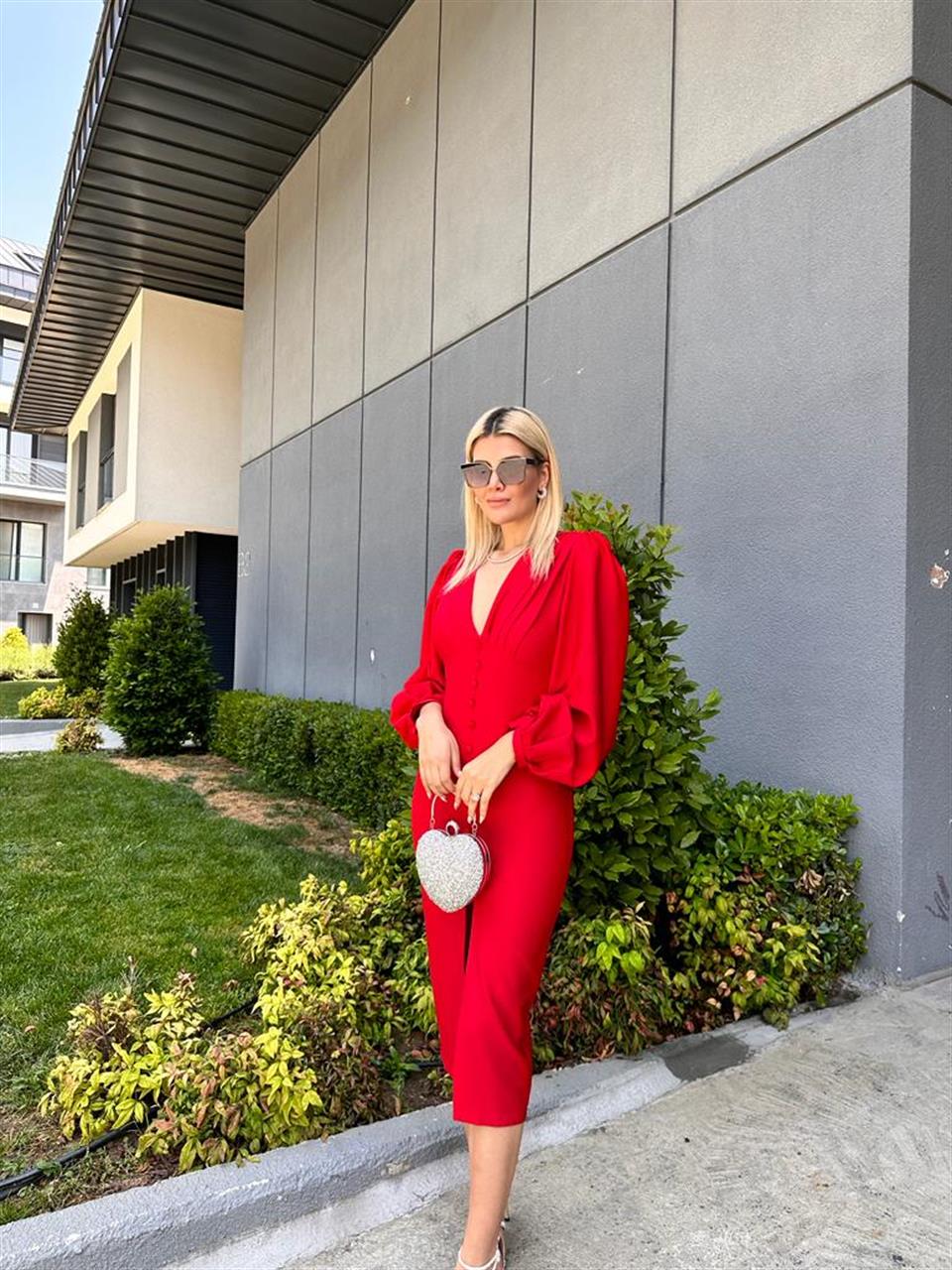 Violetta Kırmızı Kalem Elbise 0806268