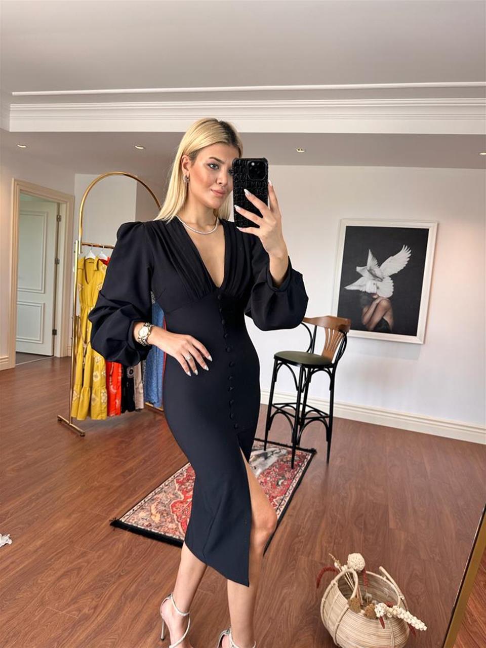Violetta Siyah Kalem Elbise 0806268