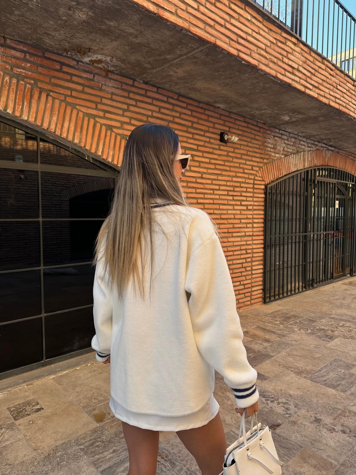 West Marin Jean Garnili Soft Beyaz Hırka hrk2019rvd
