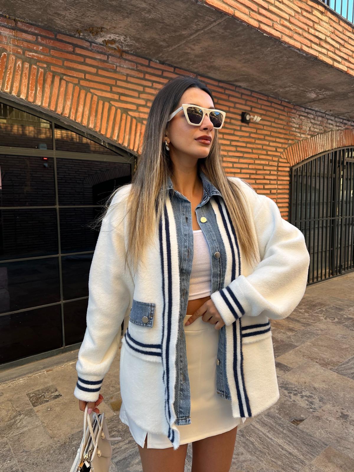 West Marin Jean Garnili Soft Beyaz Hırka hrk2019rvd