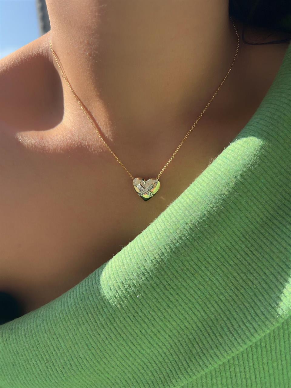 Xoxo Vip Seri Zirkon Taşlı Kalpli Kolye KO5
