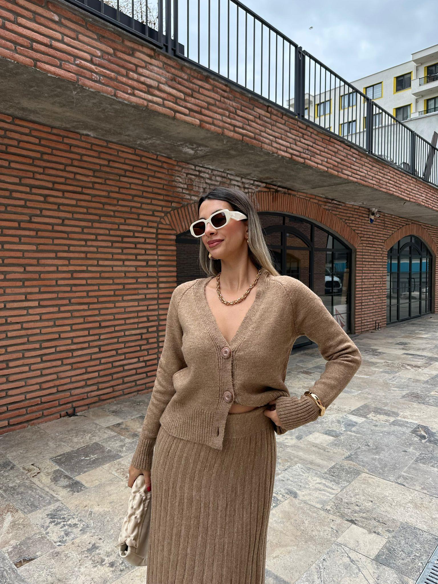 Yensia Hırka Etek Yumoş Takım Camel tkm1040myb
