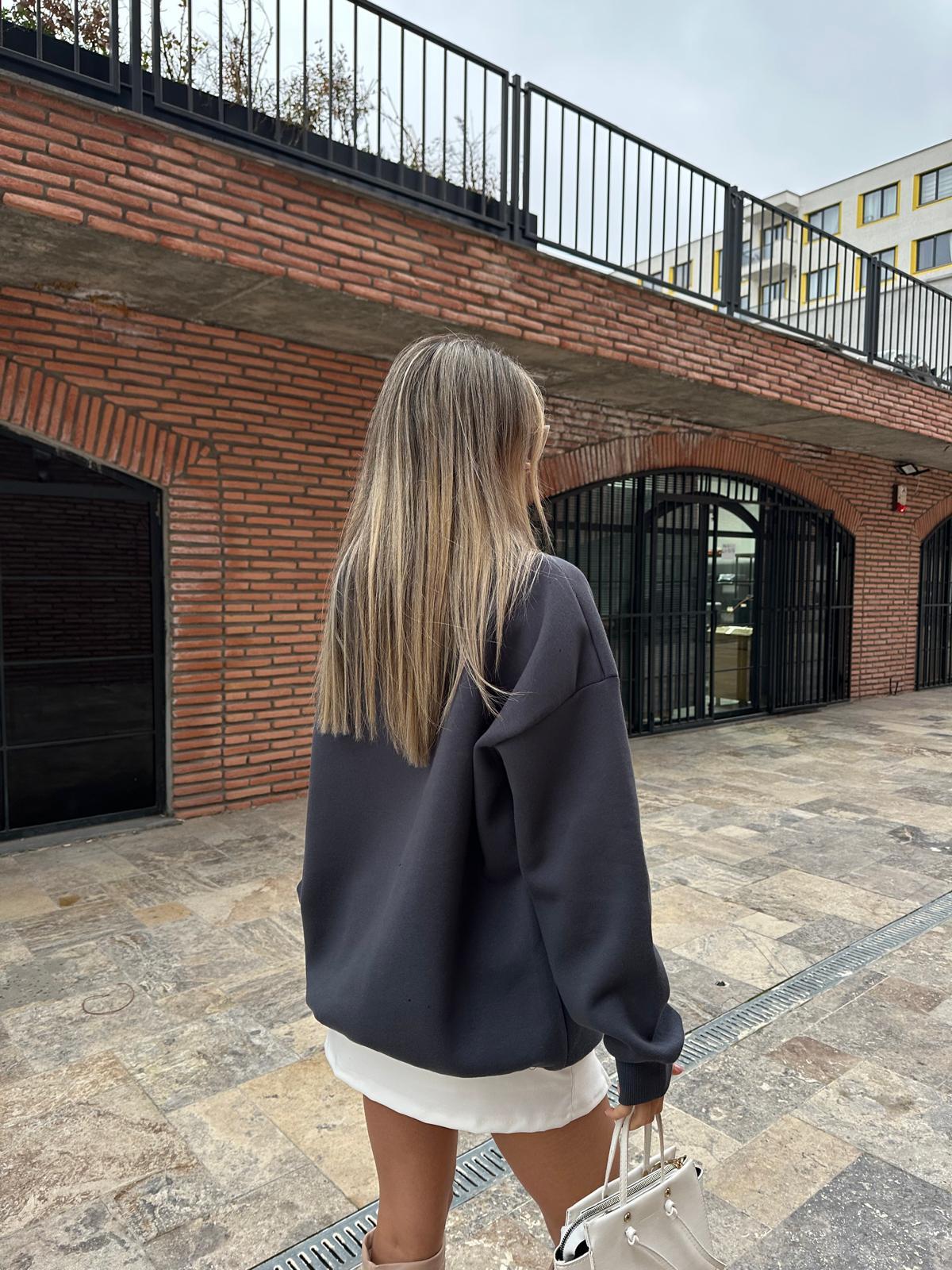 Yıldız Baskılı Sweat İndigo swt2031styq