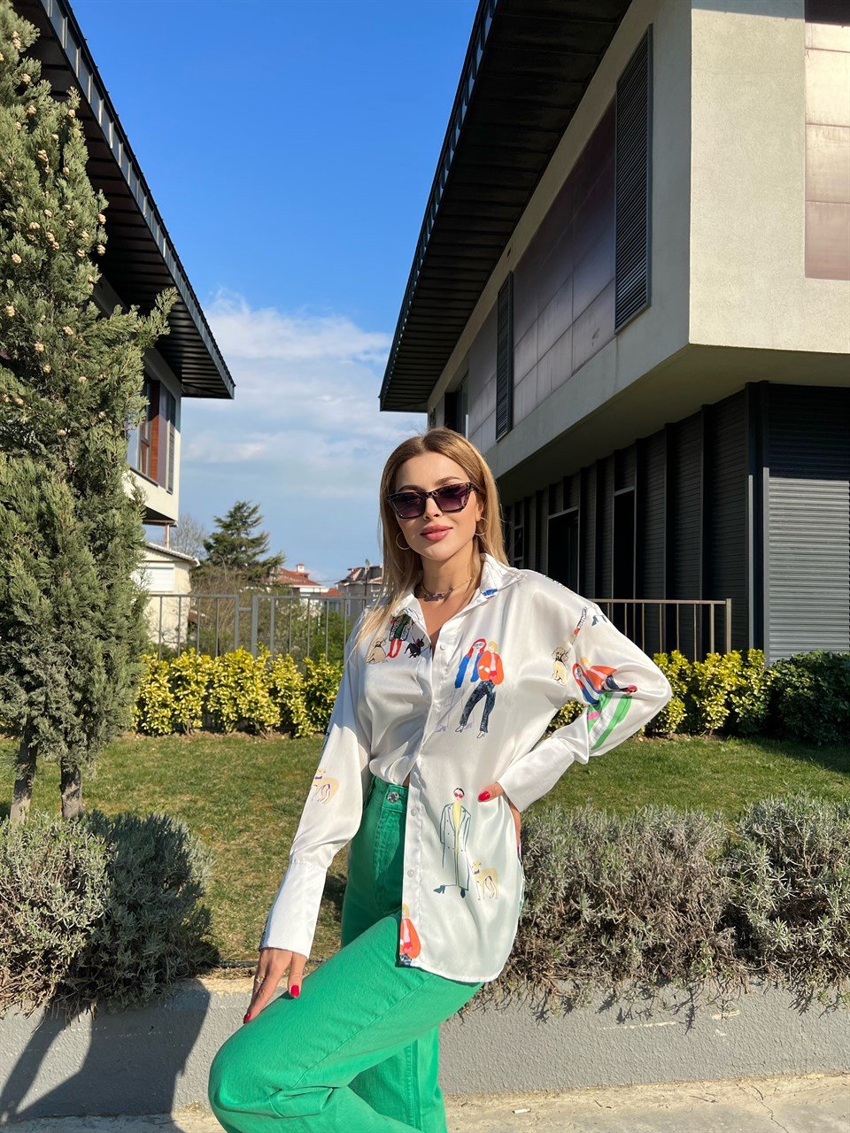 Yosun Yeşili Orjinal Marka Yüksek Bel Jean 