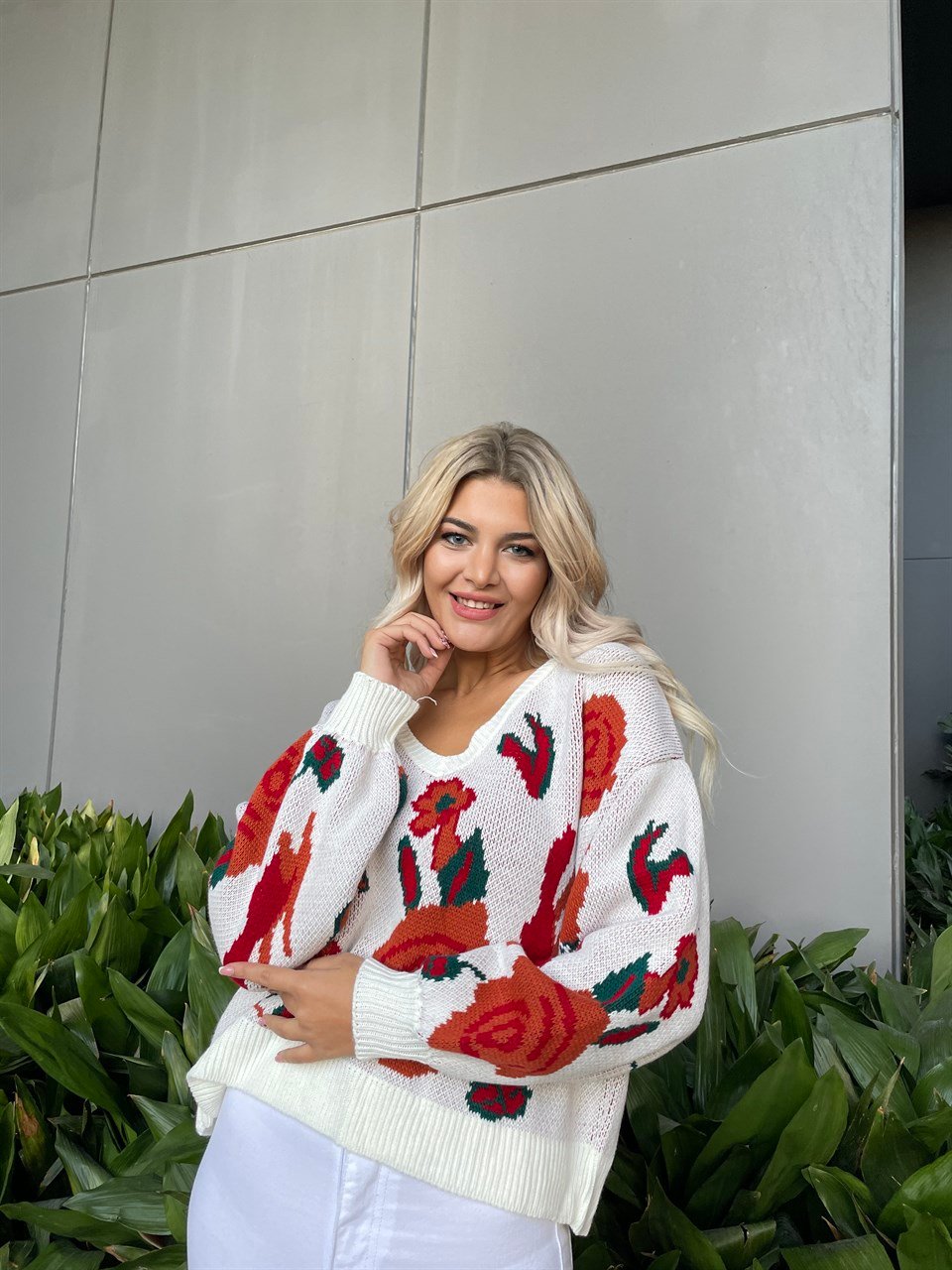 Z*ara Model Çiçekli Kazak
