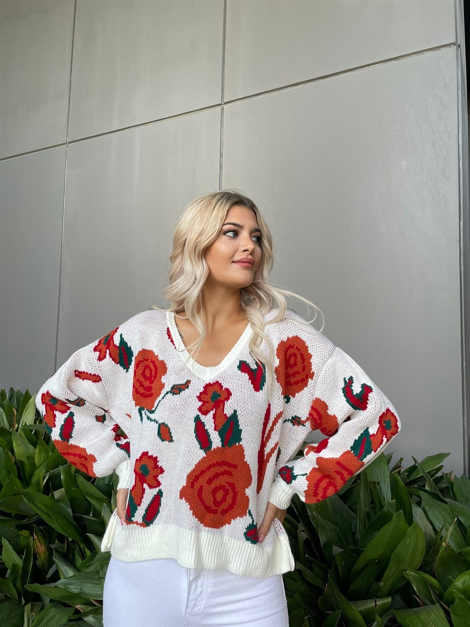 Z*ara Model Çiçekli Kazak