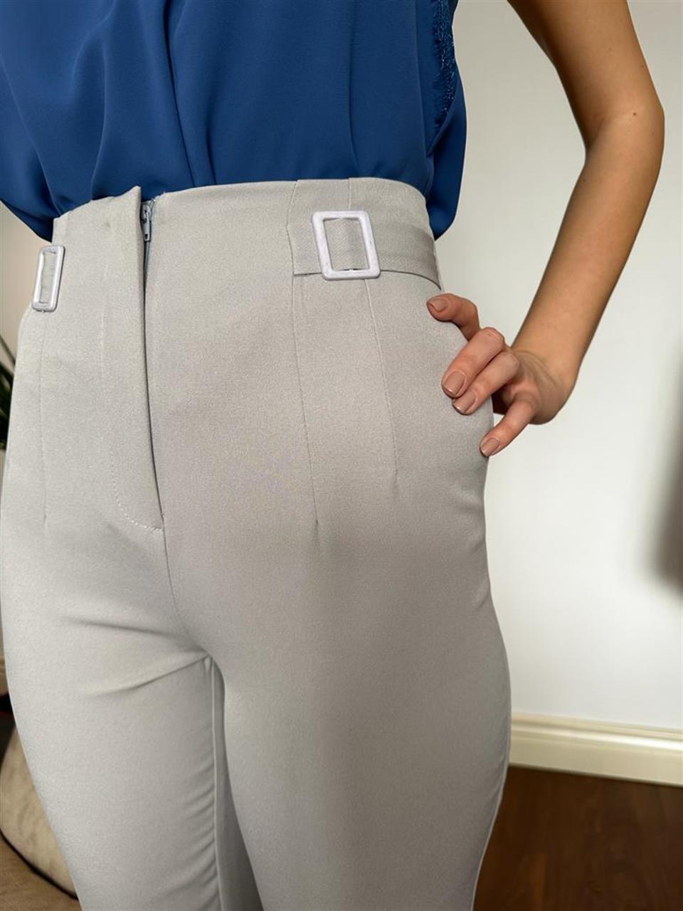 Z*ara Model Tokalı Gri Likralı Pantolon 230242