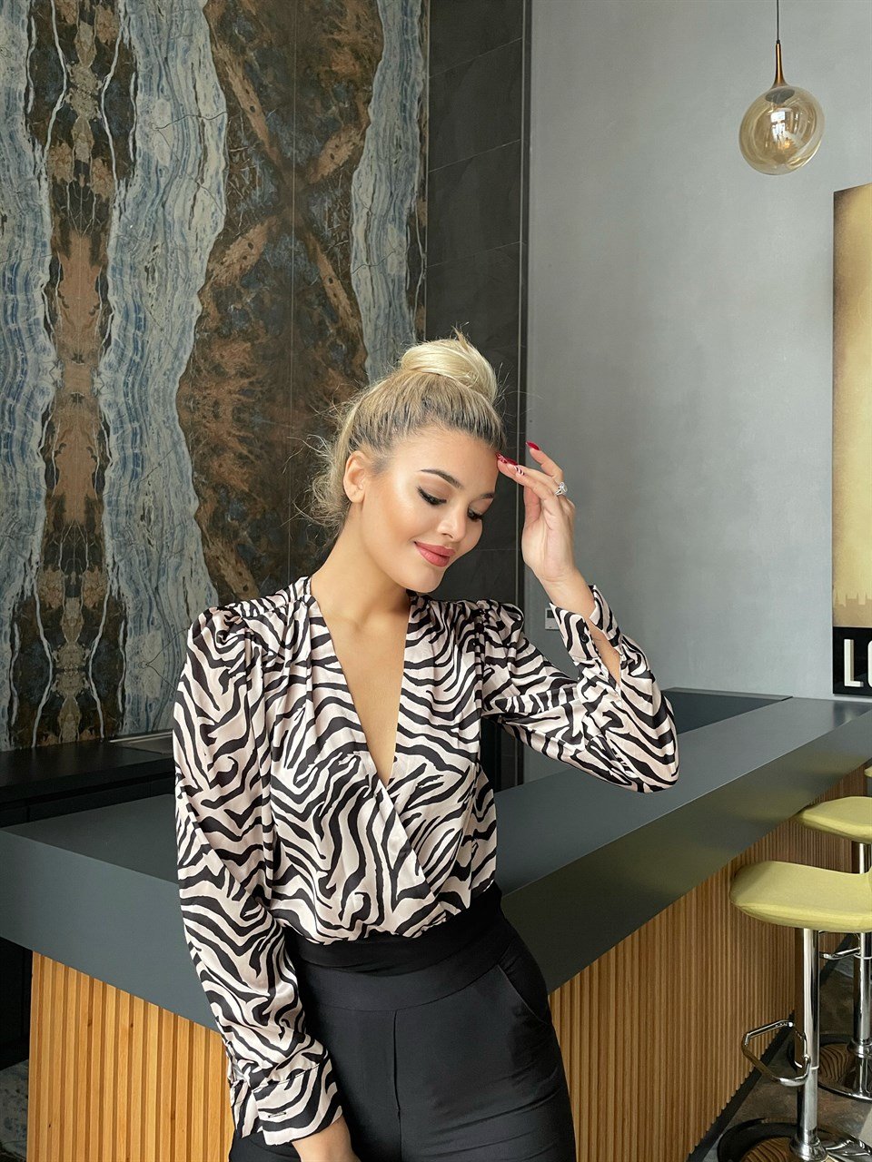 Zebra Desen Bodysuit