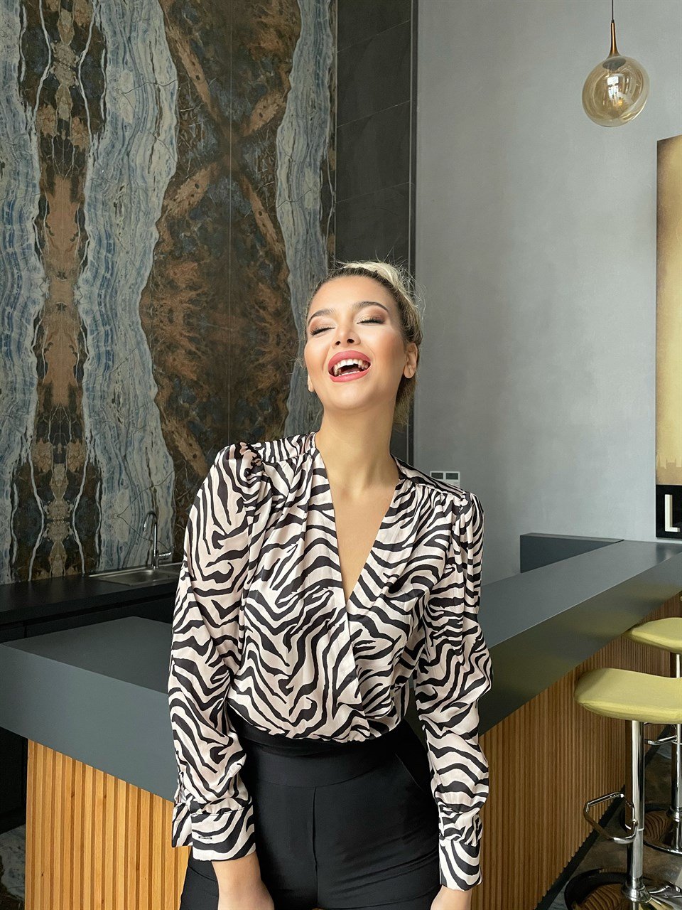 Zebra Desen Bodysuit