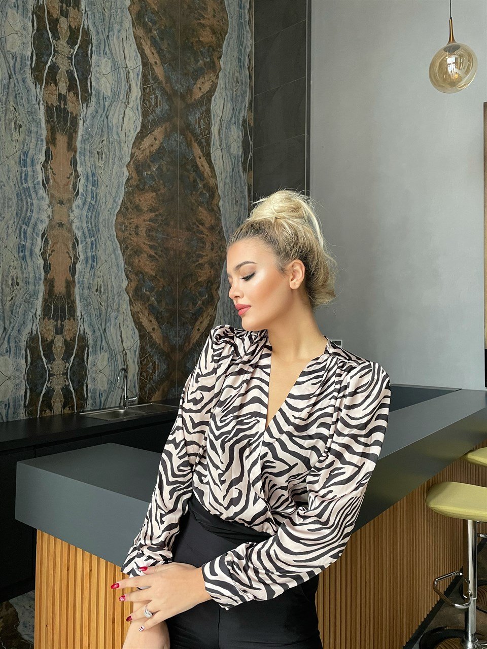 Zebra Desen Bodysuit