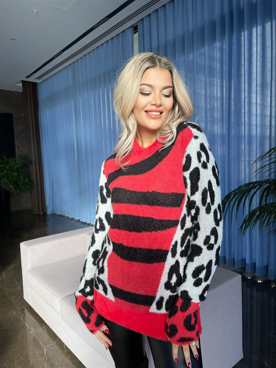 Zebra Desen Yumoş Kazak