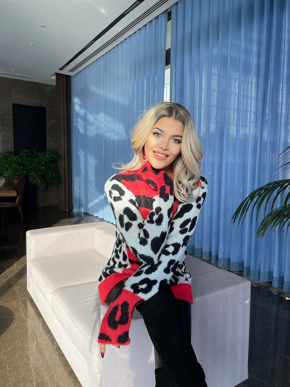 Zebra Desen Yumoş Kazak