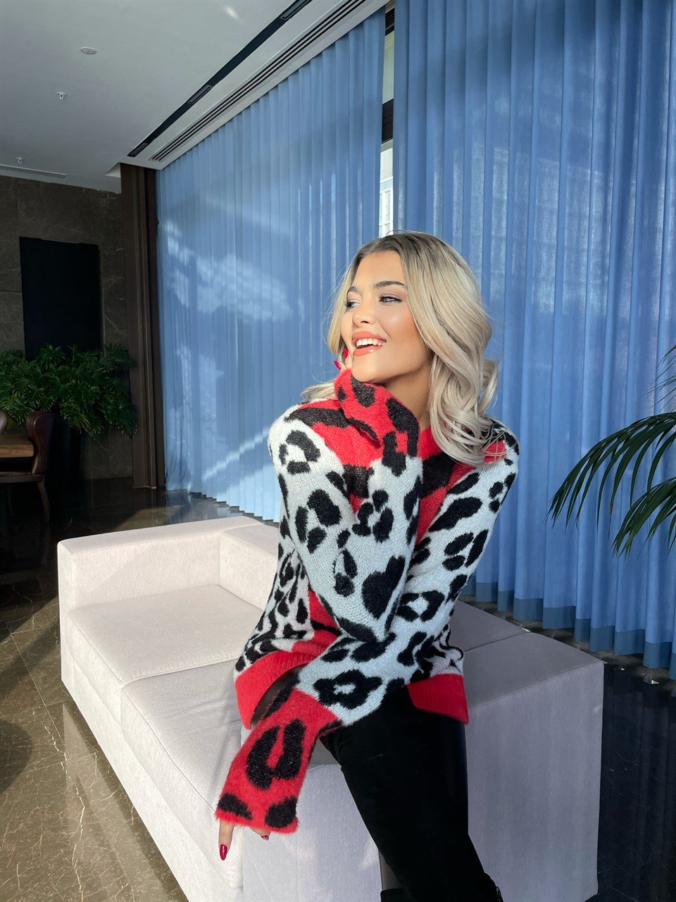 Zebra Desen Yumoş Kazak