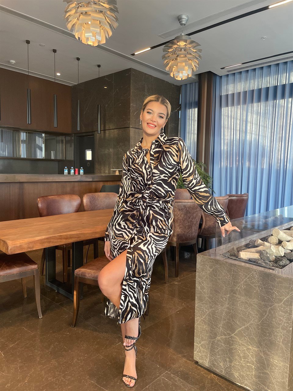 Zebra Desenli Elbise