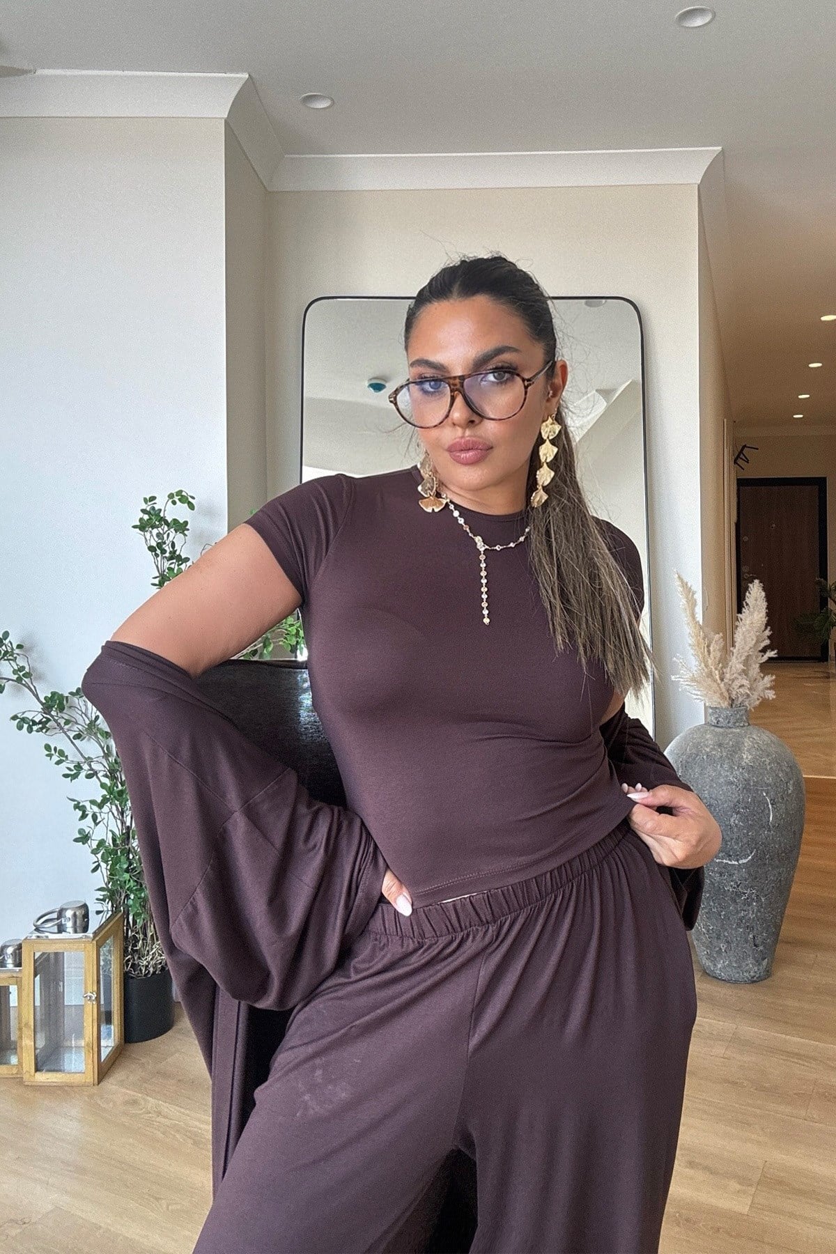 3'Lü Modal Takım Kahve