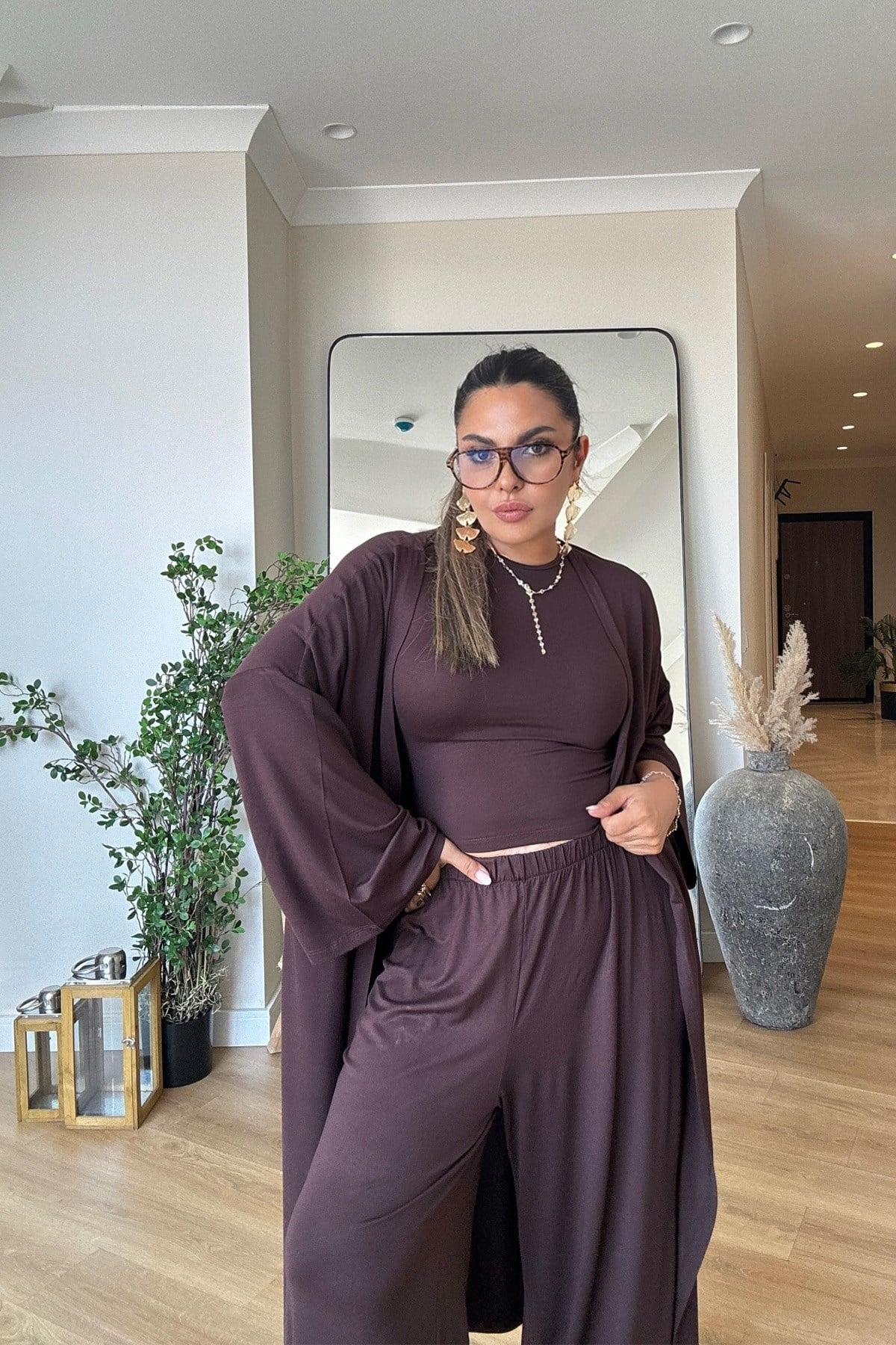 3'Lü Modal Takım Kahve