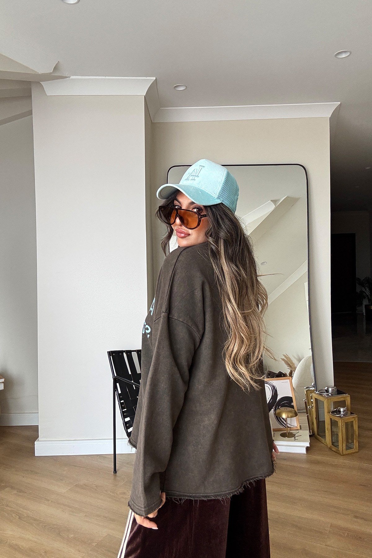 ACN Studio Yıkamalı Sweatshirt Kahve