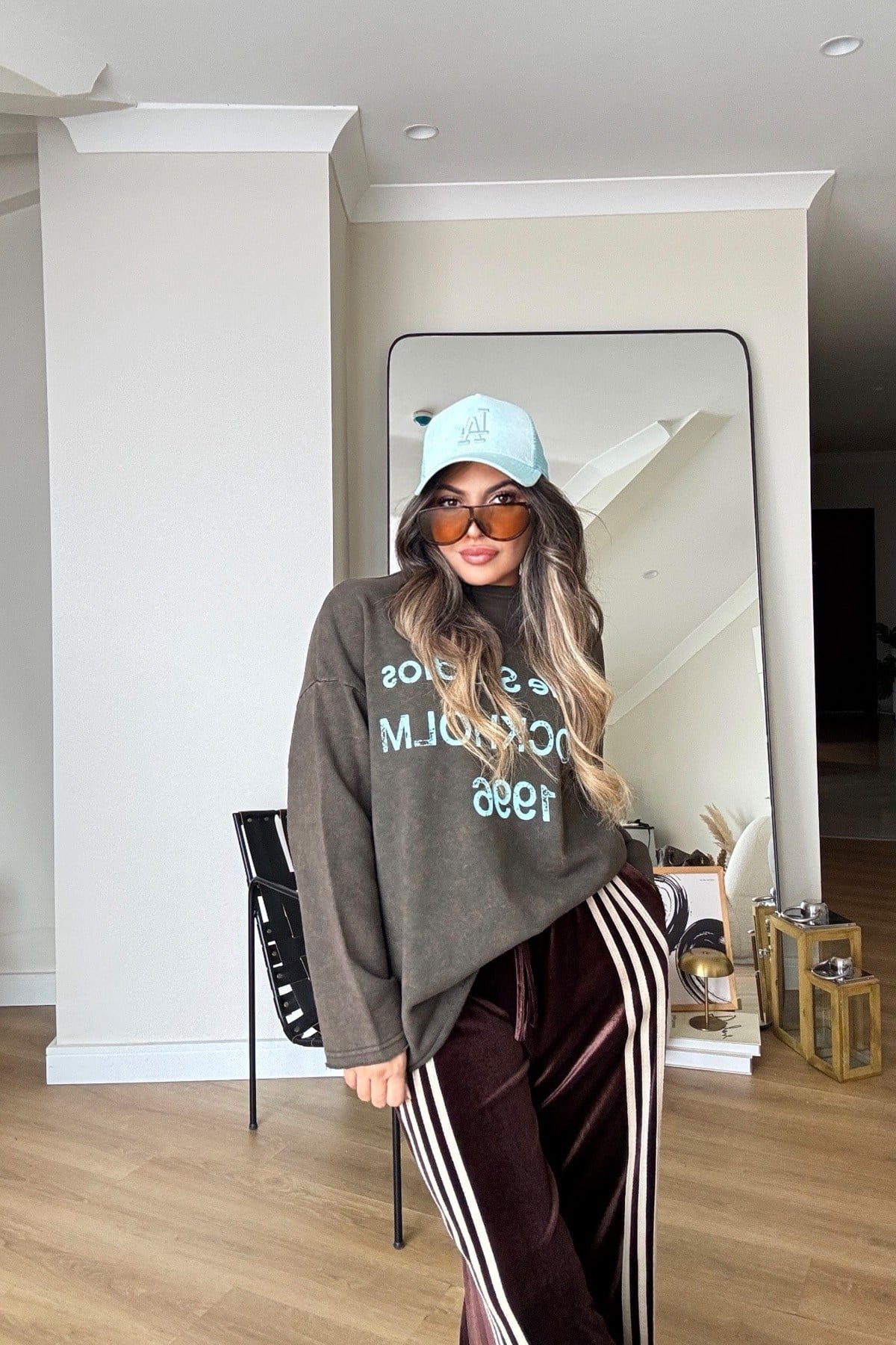ACN Studio Yıkamalı Sweatshirt Kahve