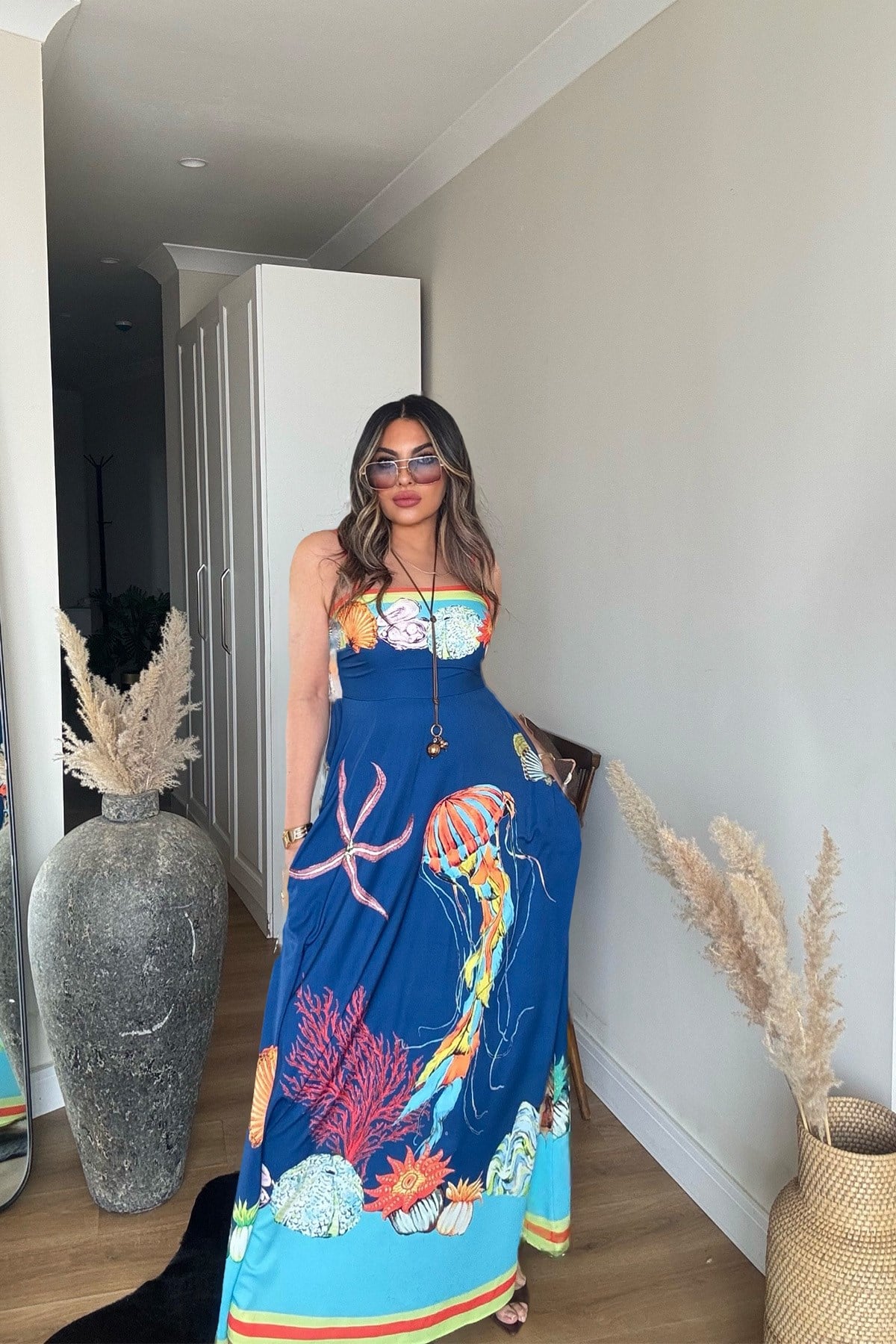 Alms Summer Dress İndigo Mavi