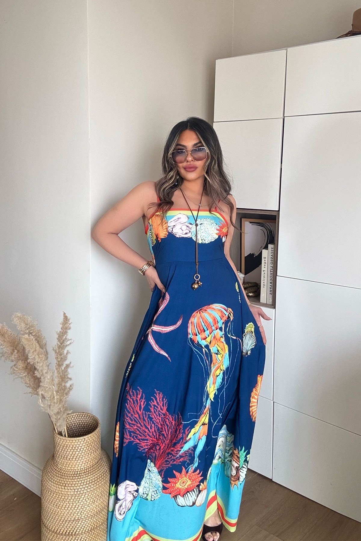 Alms Summer Dress İndigo Mavi