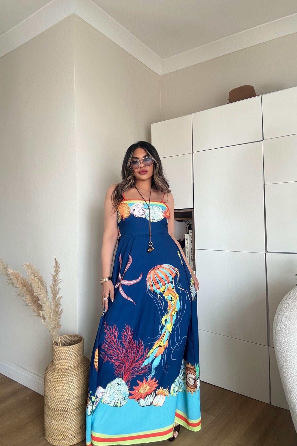 Alms Summer Dress İndigo Mavi
