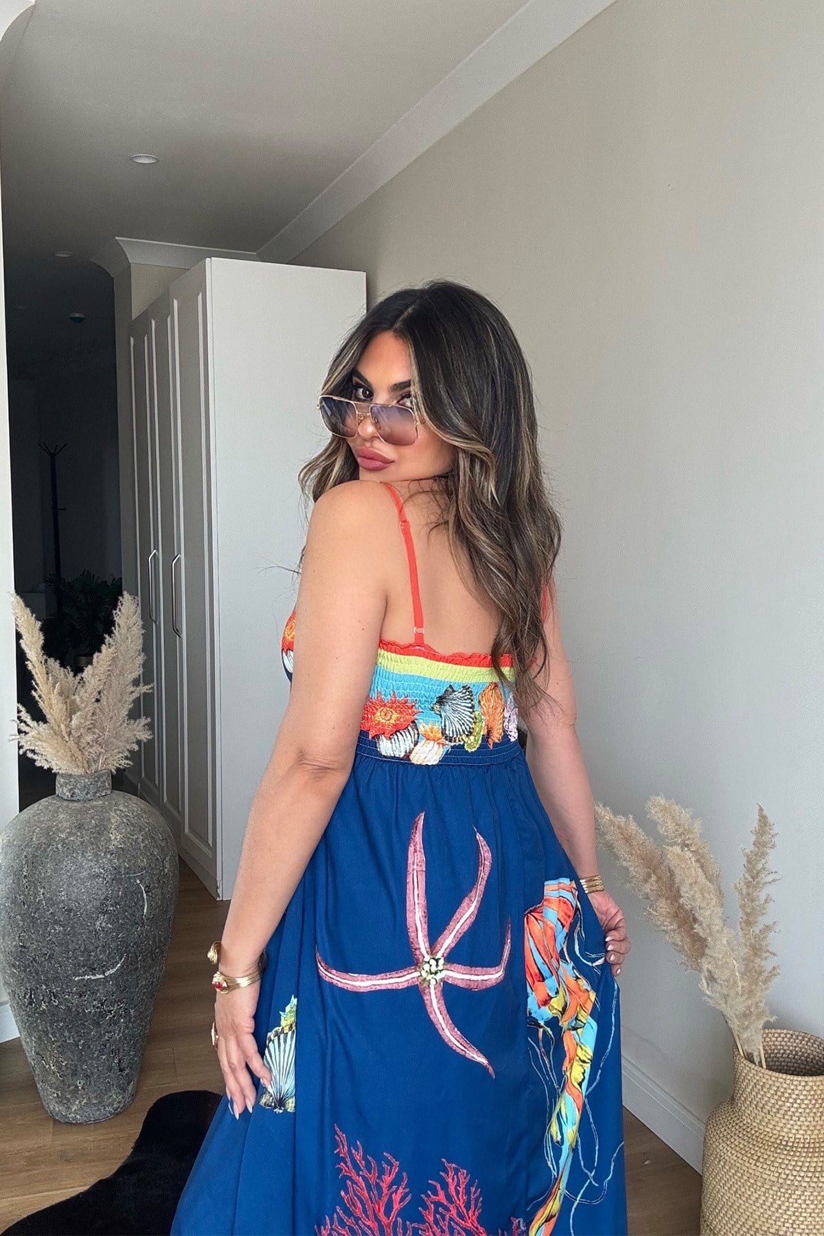 Alms Summer Dress İndigo Mavi