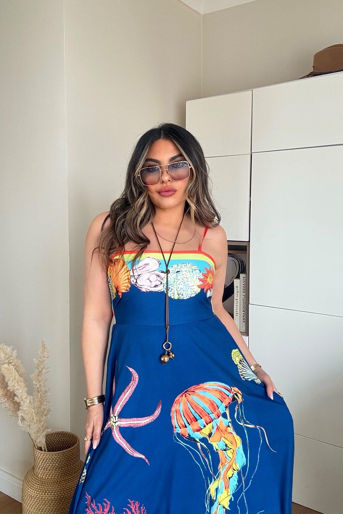 Alms Summer Dress İndigo Mavi