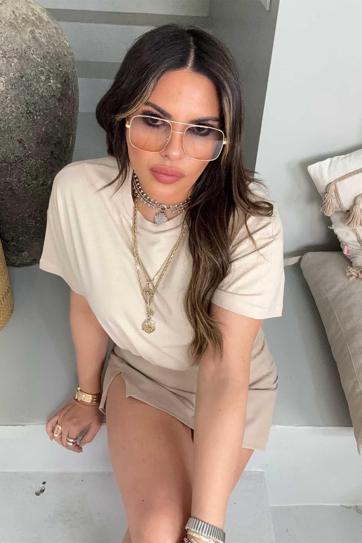Balon Model Beli Lastikli Crop Taş