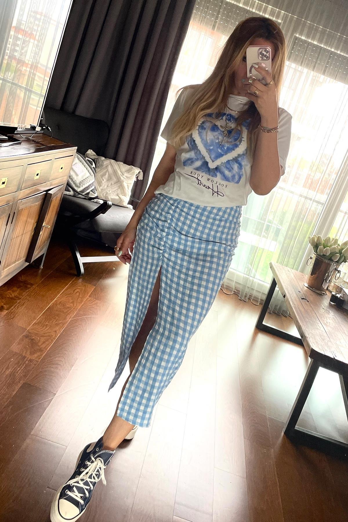 Batik Kalp Baskılı Tshirt Ekru