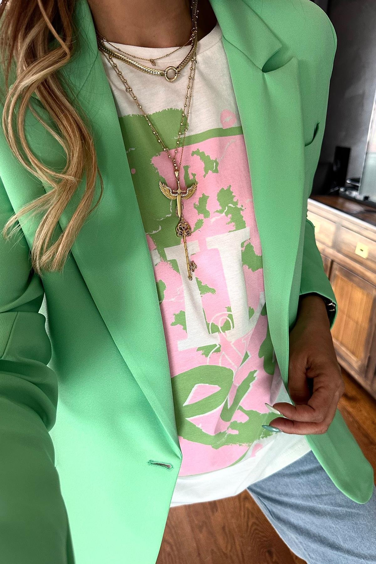 Blazer Ceket Elma Yeşili