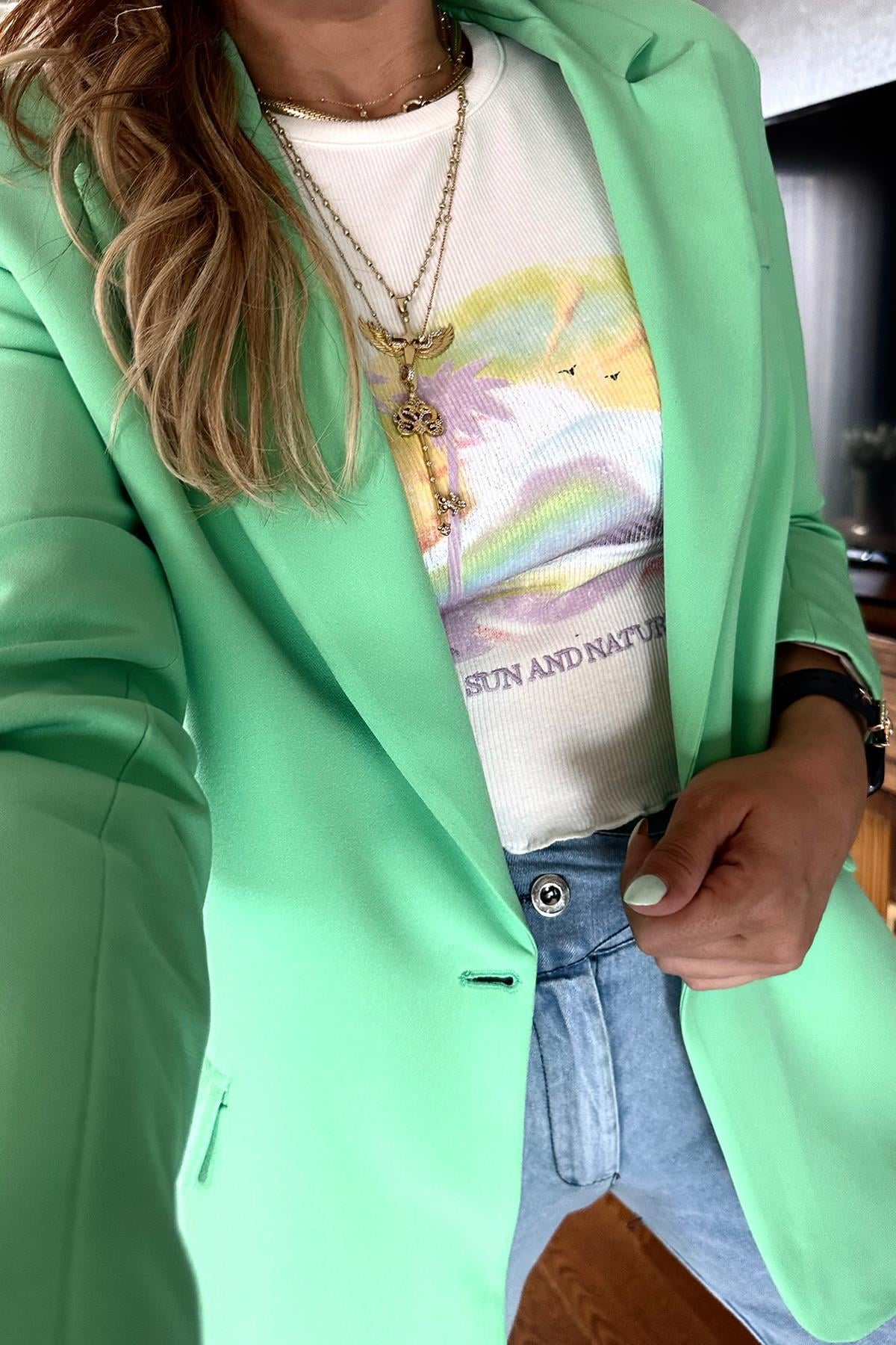 Blazer Ceket Elma Yeşili