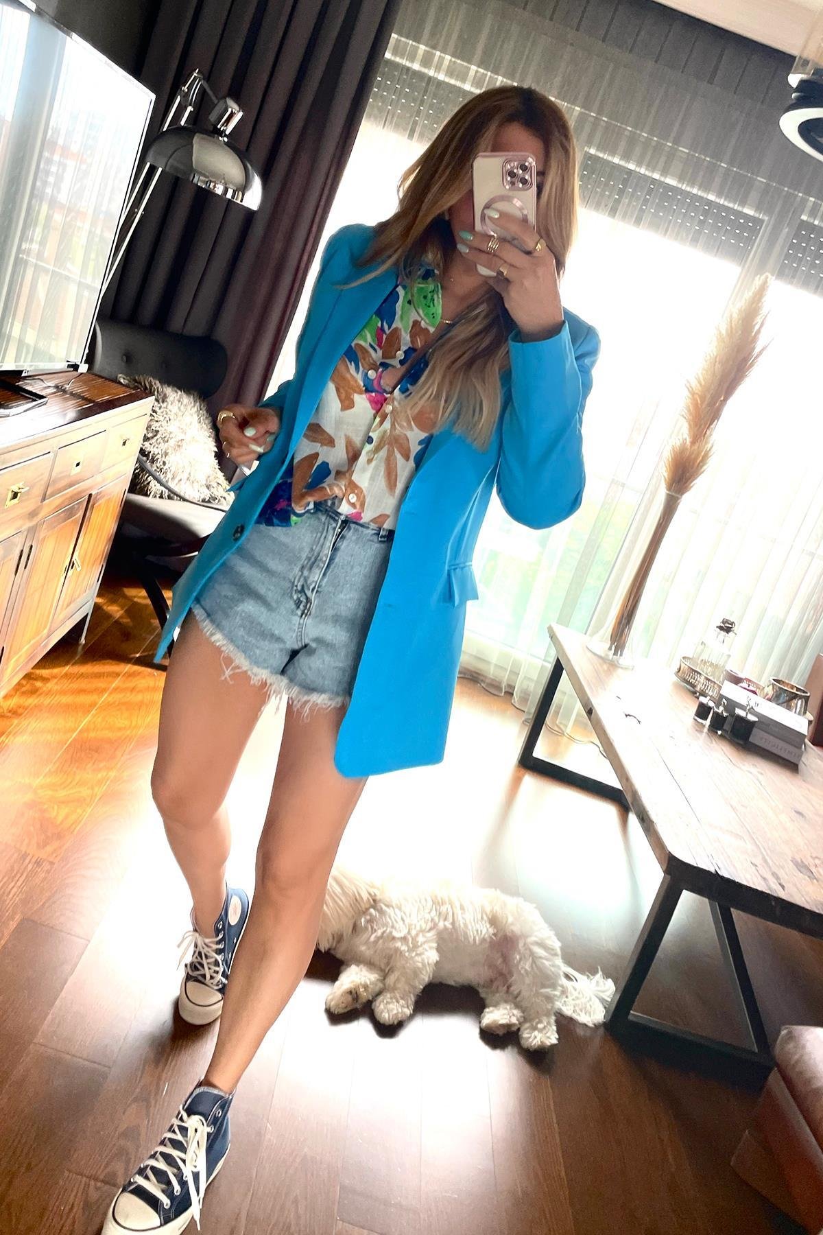 Blazer Ceket Turkuaz