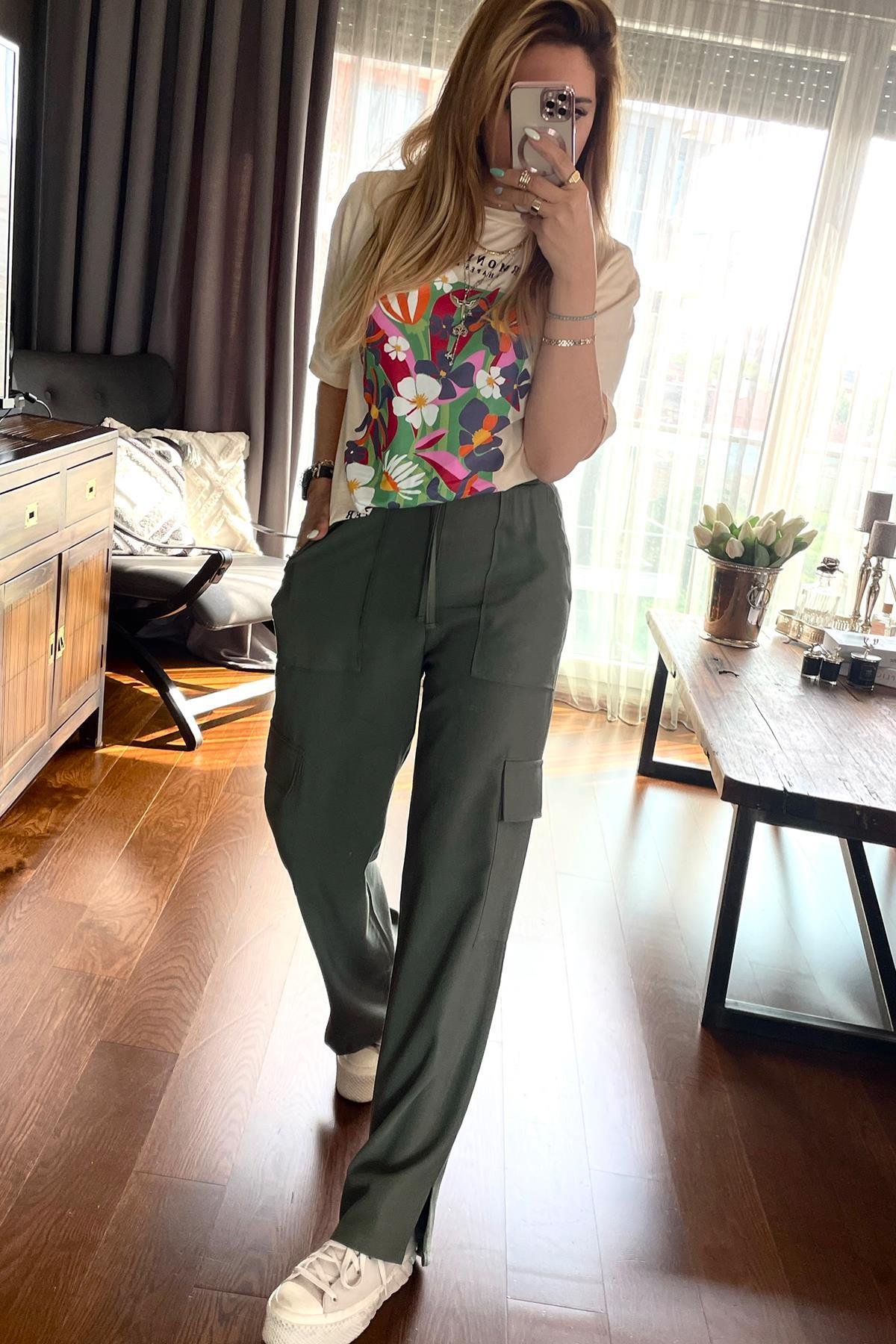 Çiçekli Harmony Tshirt Sütlü Bej