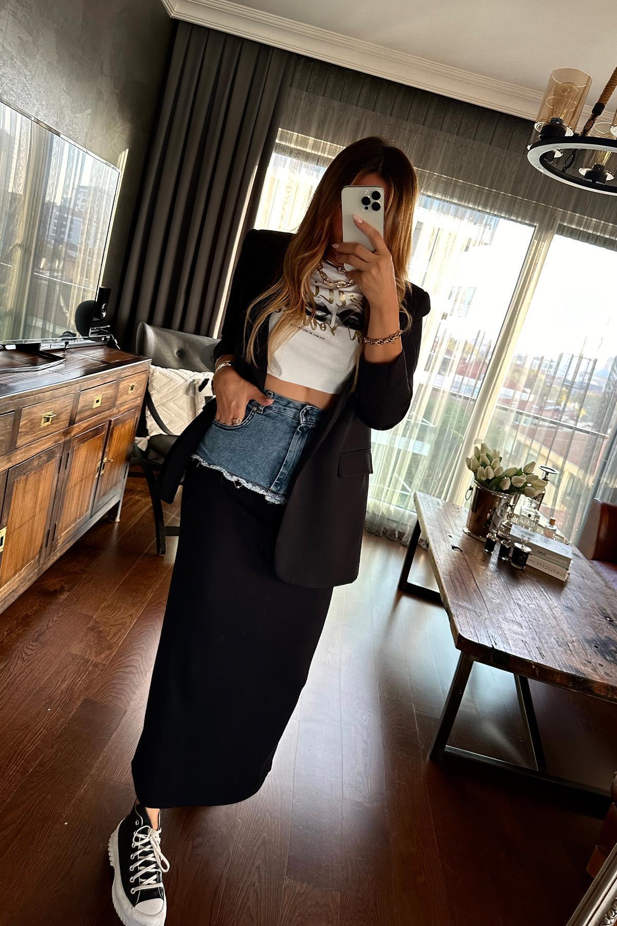 Gold Baskılı Belive Tshirt Ekru