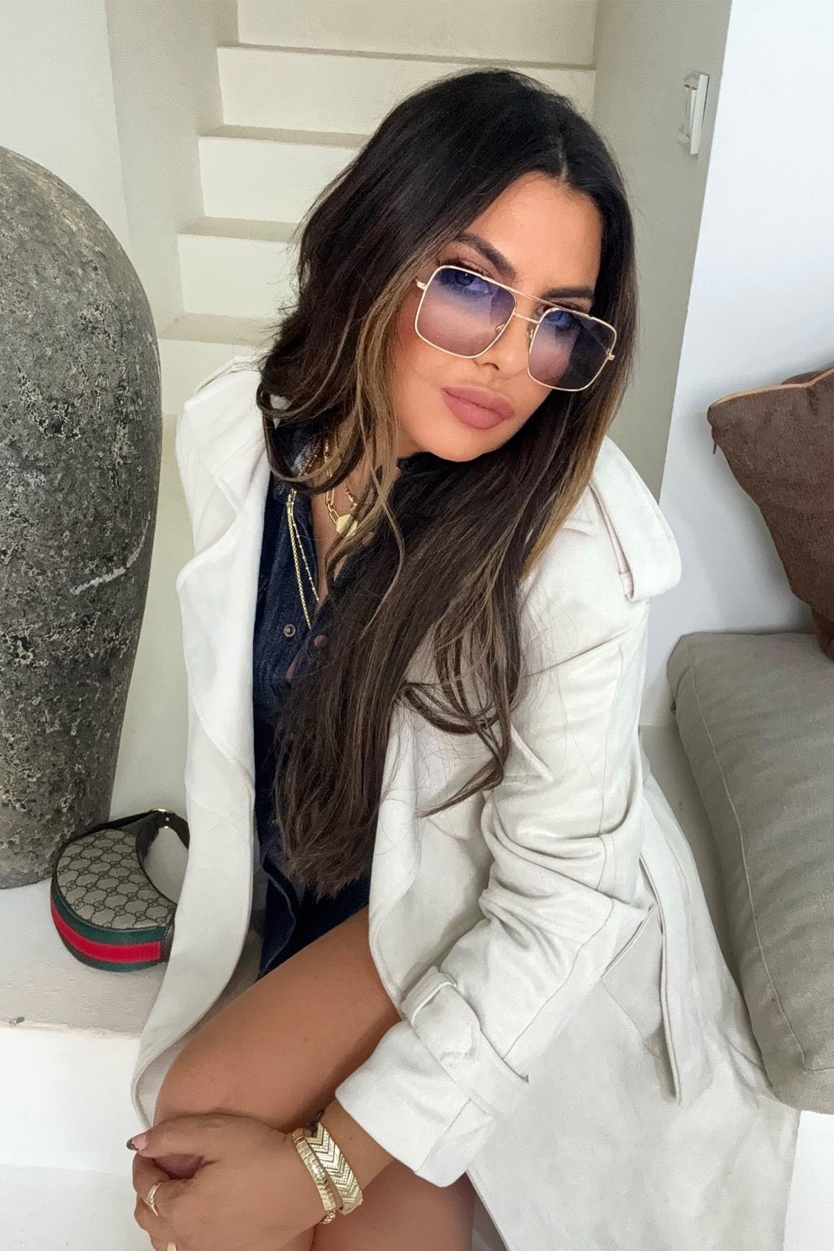 Güderi Trenchcoat Model Kaban Taş