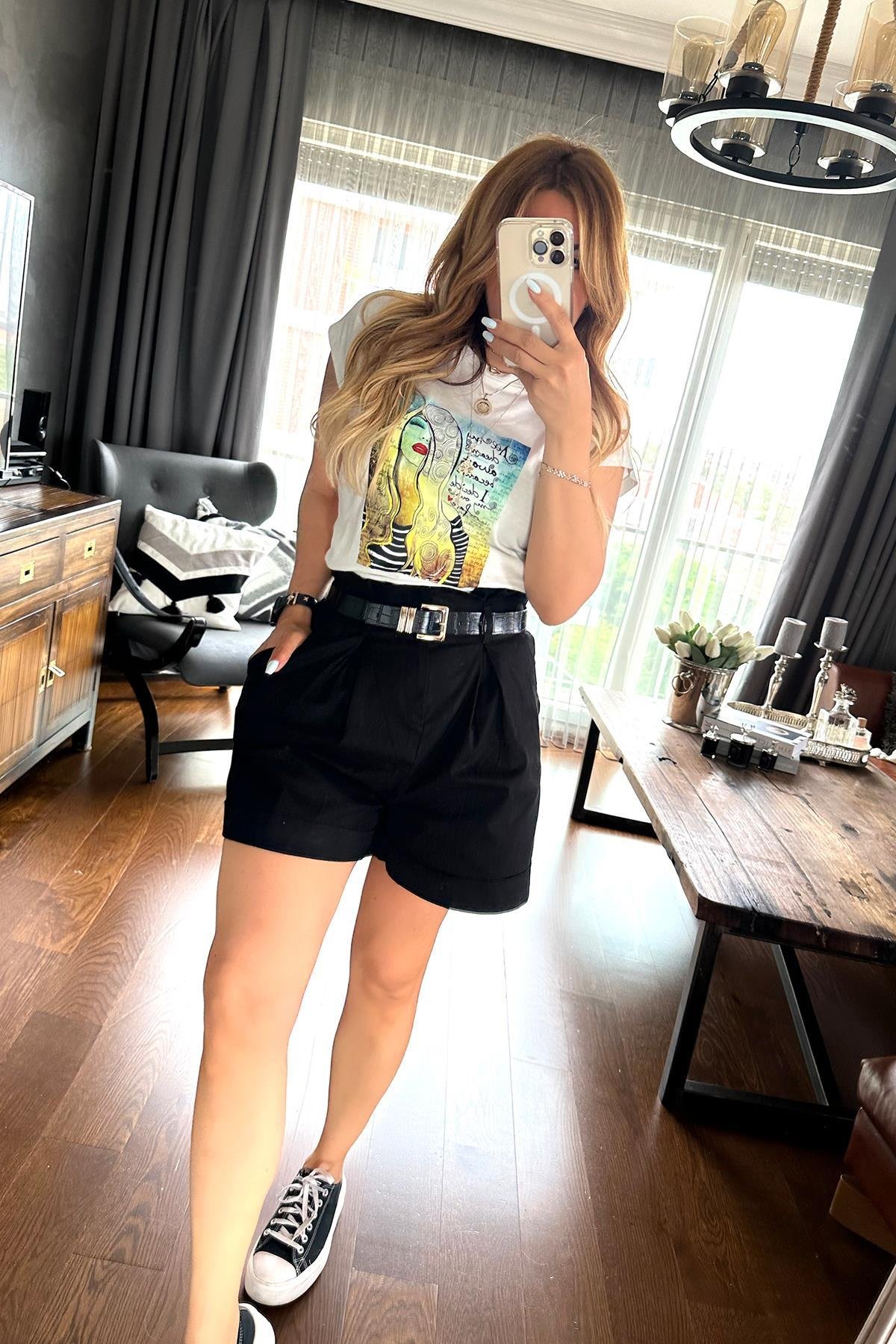 Kadın Baskılı Dream Tshirt Ekru