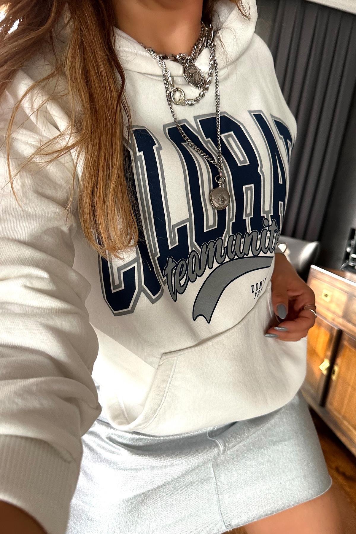 Kapüşonlu Colorado Sweatshirt Ekru