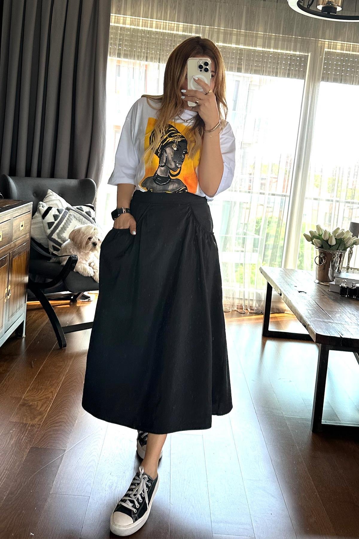 Kübalı Kadın Baskılı Tshirt Beyaz