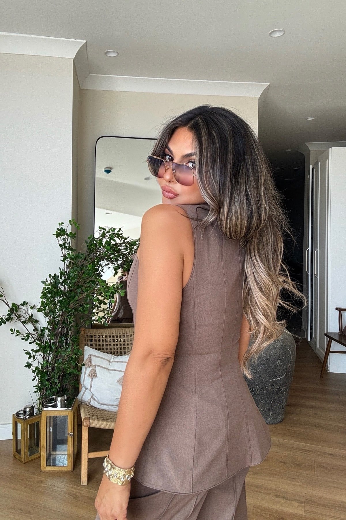 Likralı Korse Model Tasarım Takım Kahve
