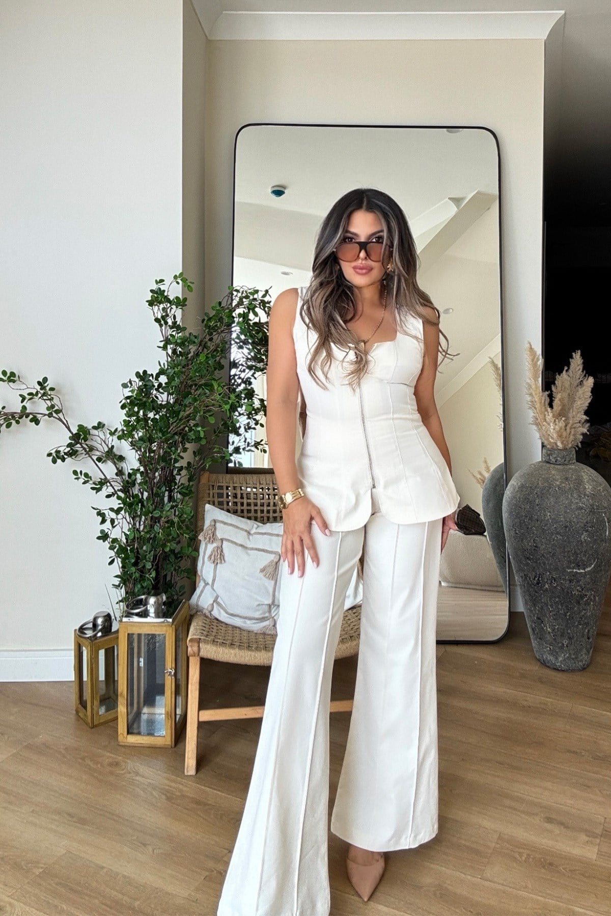 Likralı Korse Model Tasarım Takım Krem