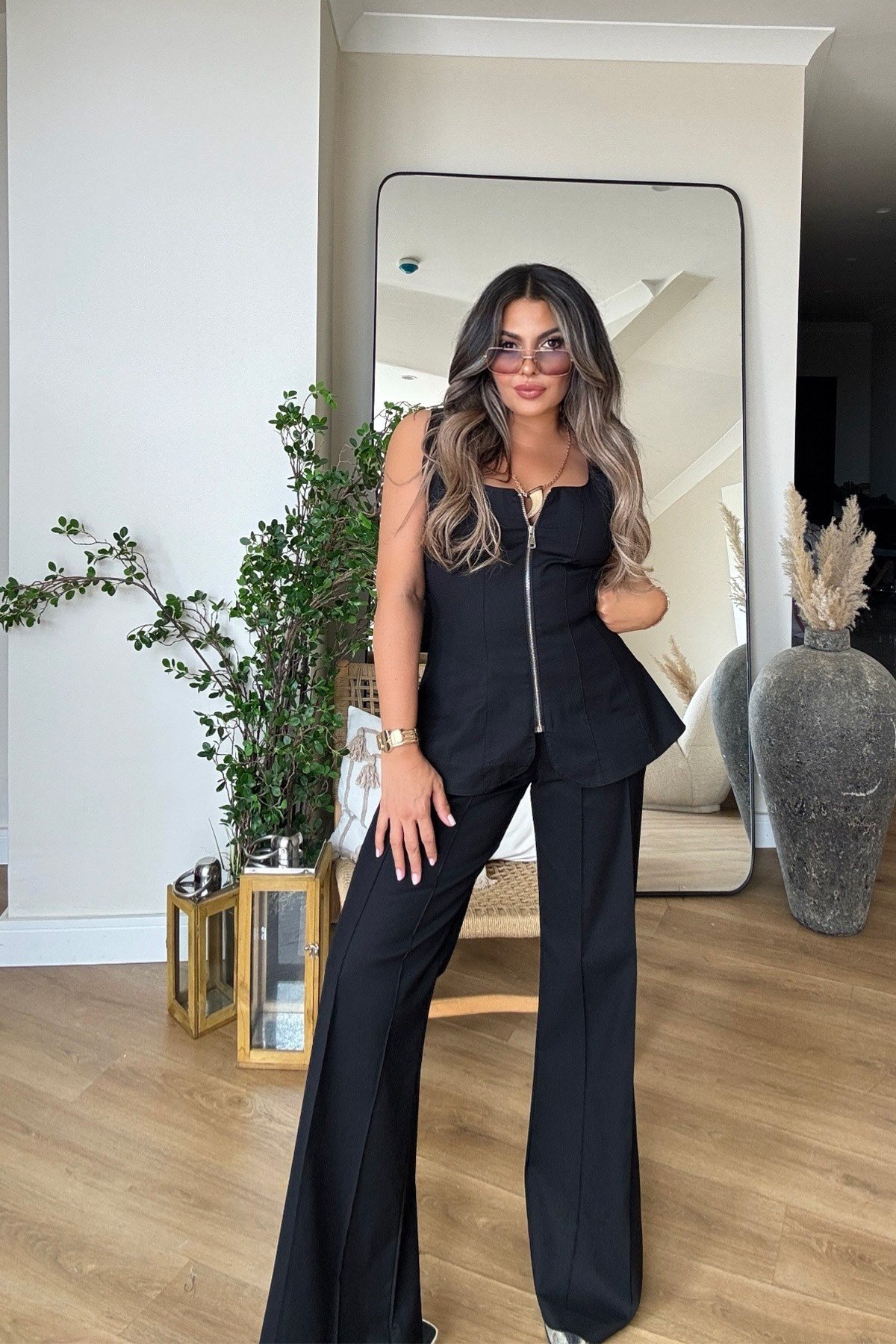 Likralı Korse Model Tasarım Takım Siyah