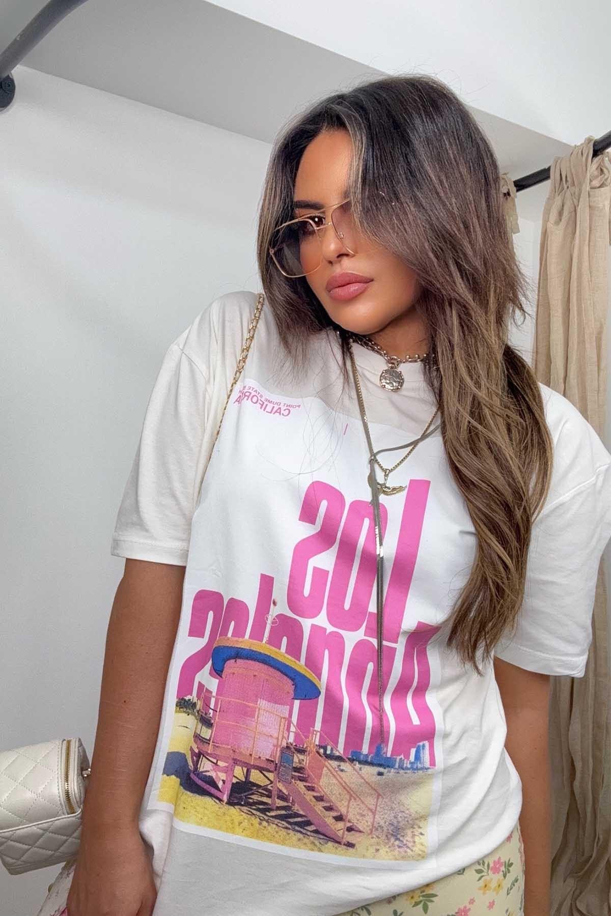 Los Angeles Tshirt Ekru